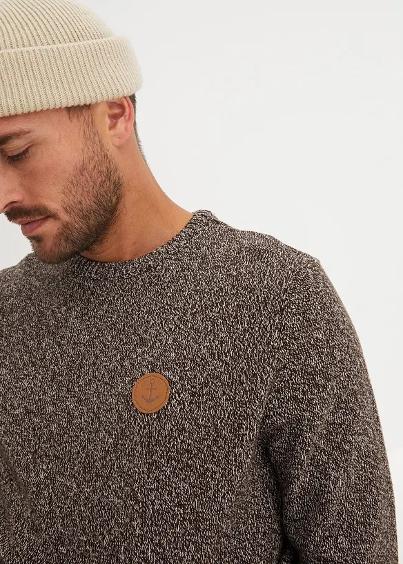 Maglione a girocollo con cotone, bonprix
