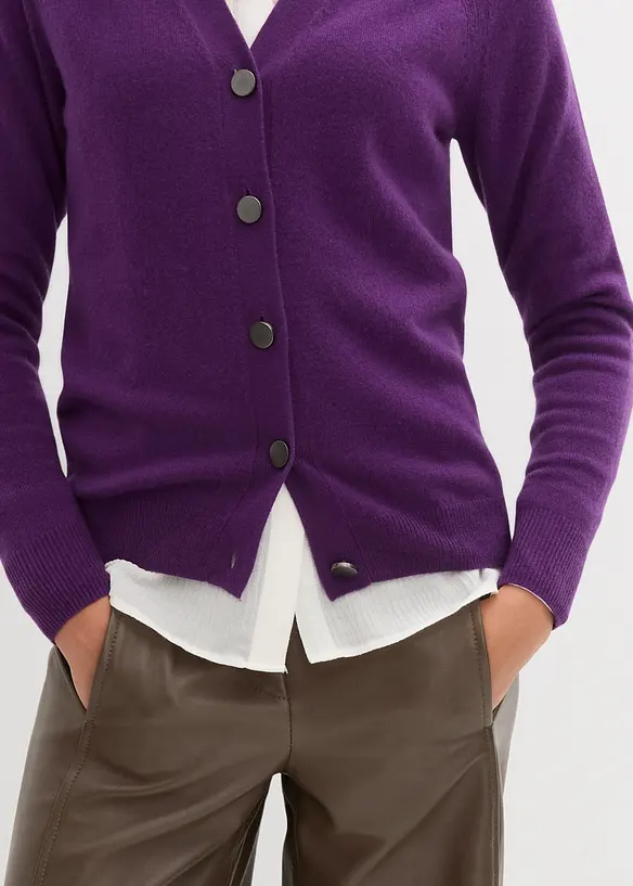 Cardigan con cashmere certificato secondo il Good Cashmere Standard®, bonprix