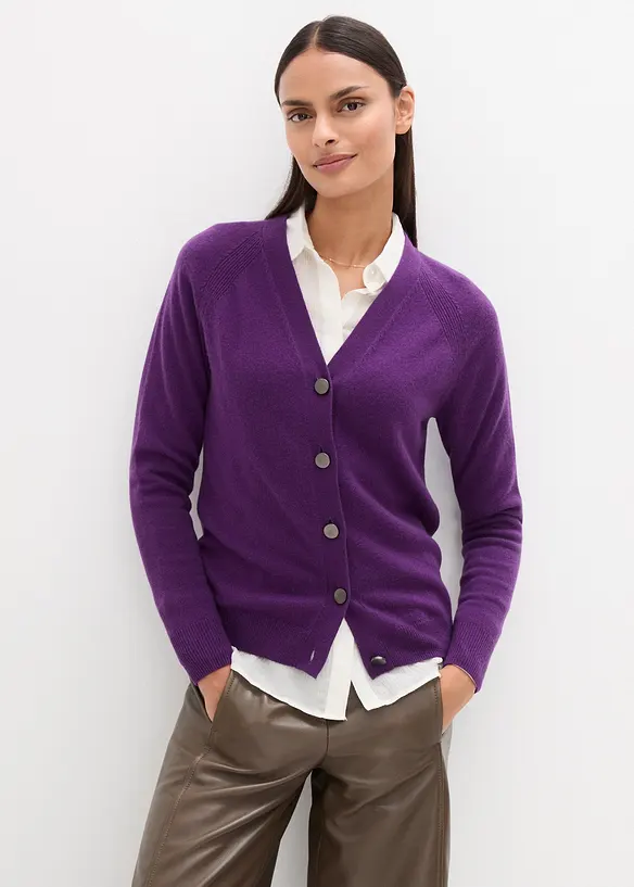 Cardigan con cashmere certificato secondo il Good Cashmere Standard®, bonprix