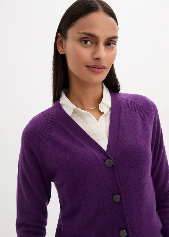 Cardigan con cashmere certificato secondo il Good Cashmere Standard®, bonprix