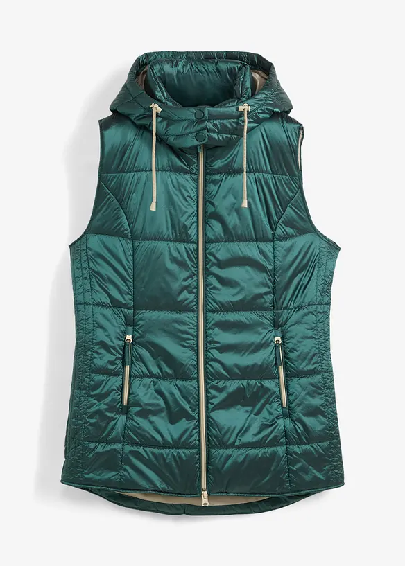 Gilet trapuntato con cappuccio rimovibile, bonprix