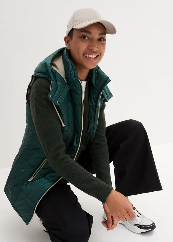 Gilet trapuntato con cappuccio rimovibile, bonprix