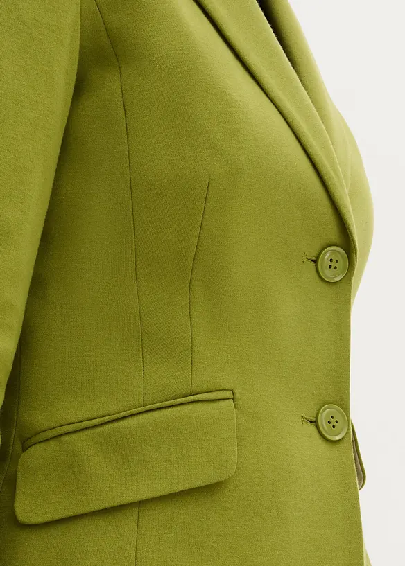 Blazer sciancrato in jersey di cotone, bonprix