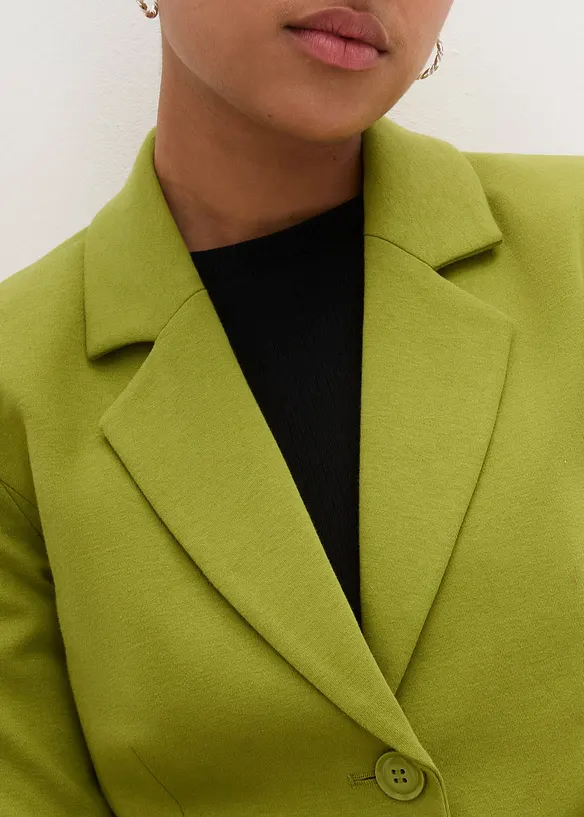 Blazer sciancrato in jersey di cotone, bonprix