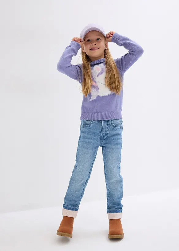 Jeans termici con fodera in jersey, slim fit, bonprix