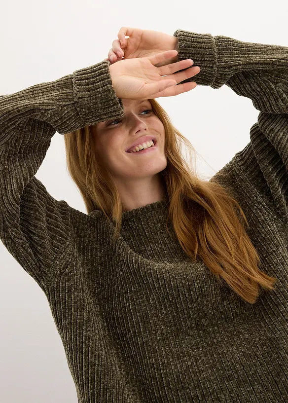 Maglione oversize in ciniglia morbida, bonprix