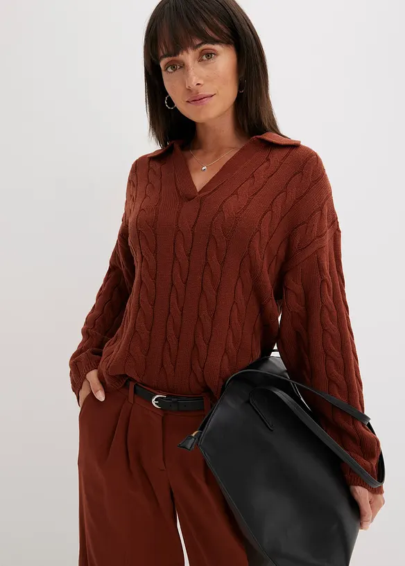 Maglione oversize in misto cachemire morbido, bonprix