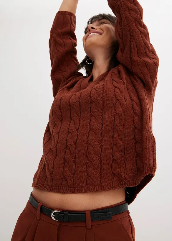 Maglione oversize in misto cachemire morbido, bonprix