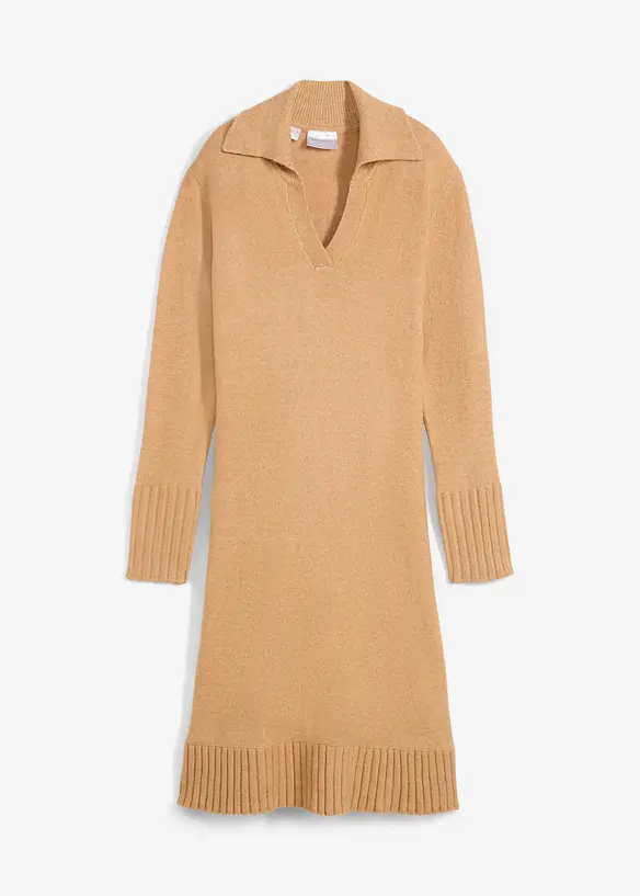 Abito in maglia con colletto polo, bonprix