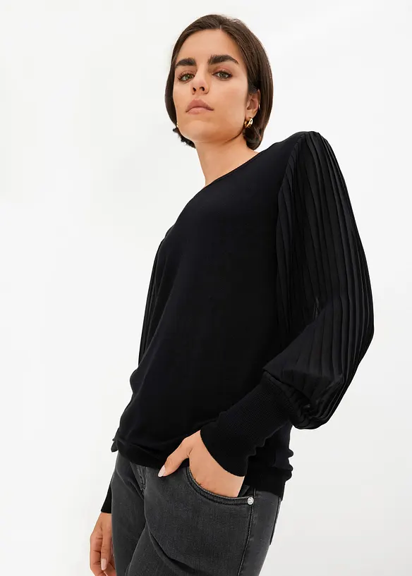 Maglione in filato fine misto viscosa, bonprix