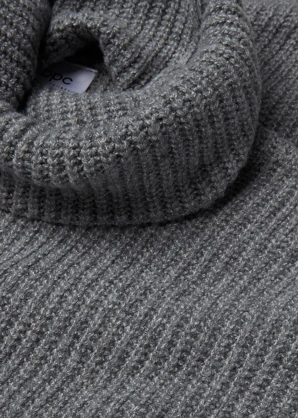 Maglione a collo alto a coste, bonprix