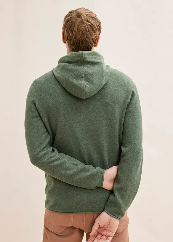 Maglione con cappuccio e cotone, bonprix