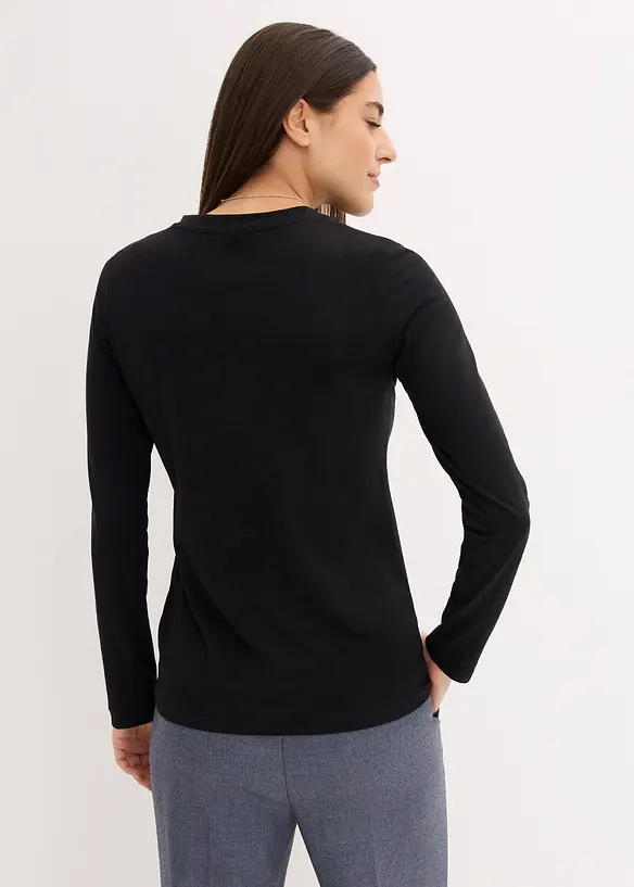 Maglia a maniche lunghe con puro cotone biologico (pacco da 2), bonprix