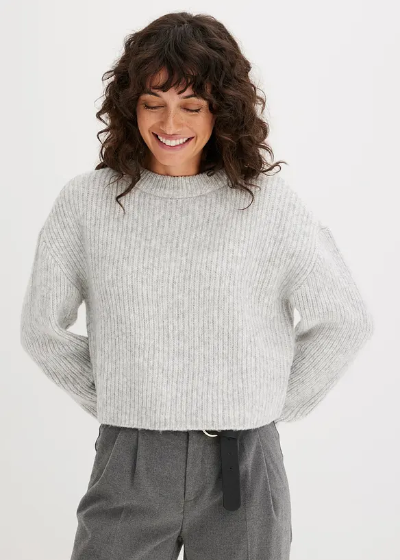 Maglione in morbido filato grosso misto lana, bonprix