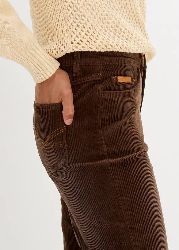 Pantaloni di velluto a coste elasticizzati, straight, bonprix