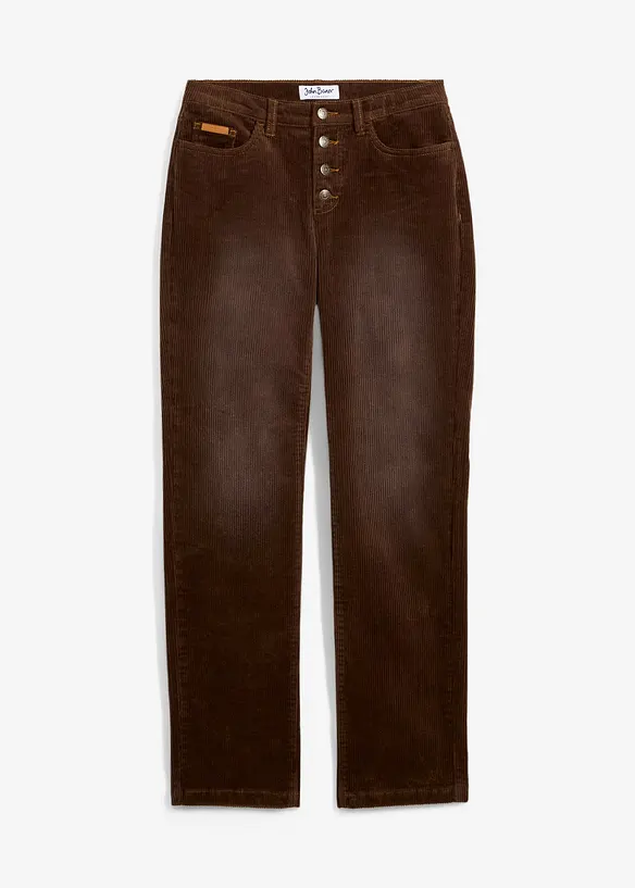 Pantaloni di velluto a coste elasticizzati, straight, bonprix