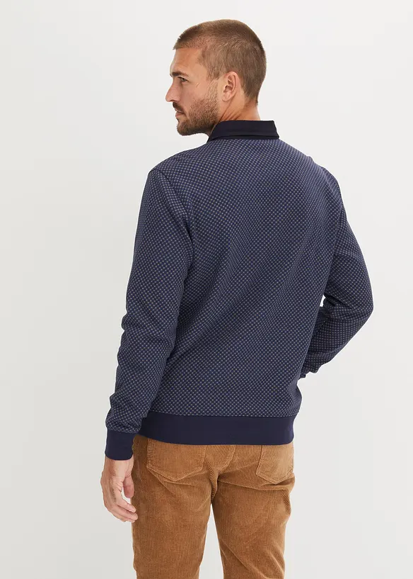 Felpa con colletto a polo in cotone biologico, bonprix