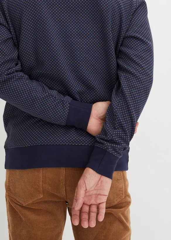 Felpa con colletto a polo in cotone biologico, bonprix