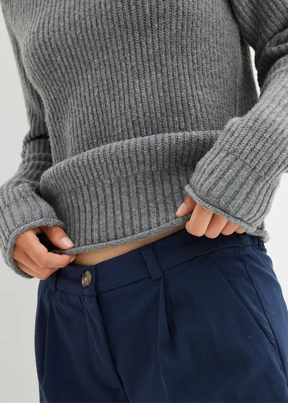 Maglione con collo dritto, bonprix