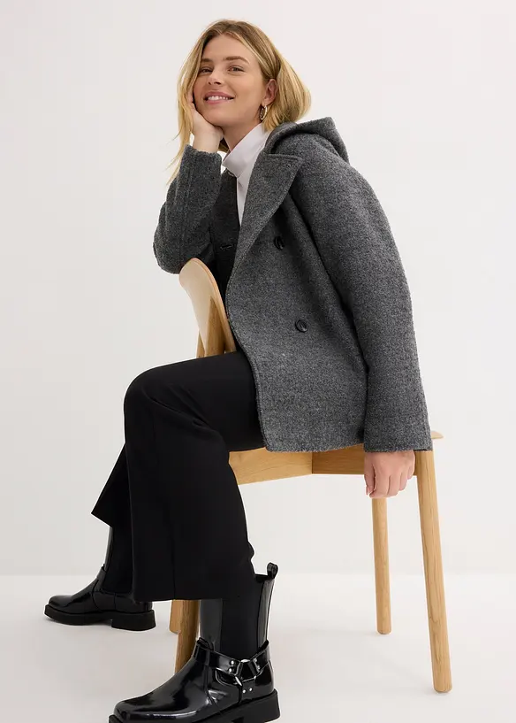 Caban in bouclé morbido, bonprix