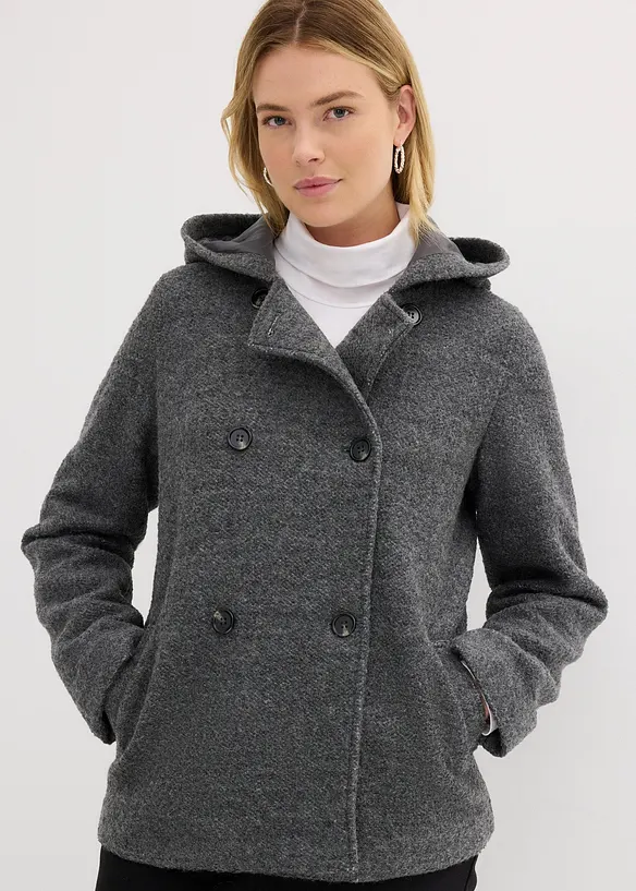 Caban in bouclé morbido, bonprix