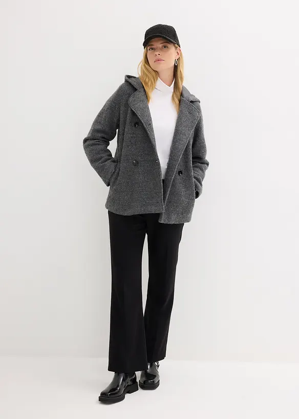 Caban in bouclé morbido, bonprix