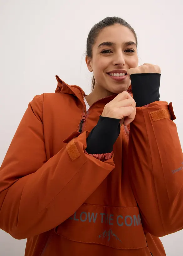 Giacca tecnica impermeabile da infilare con fodera in pile, bonprix