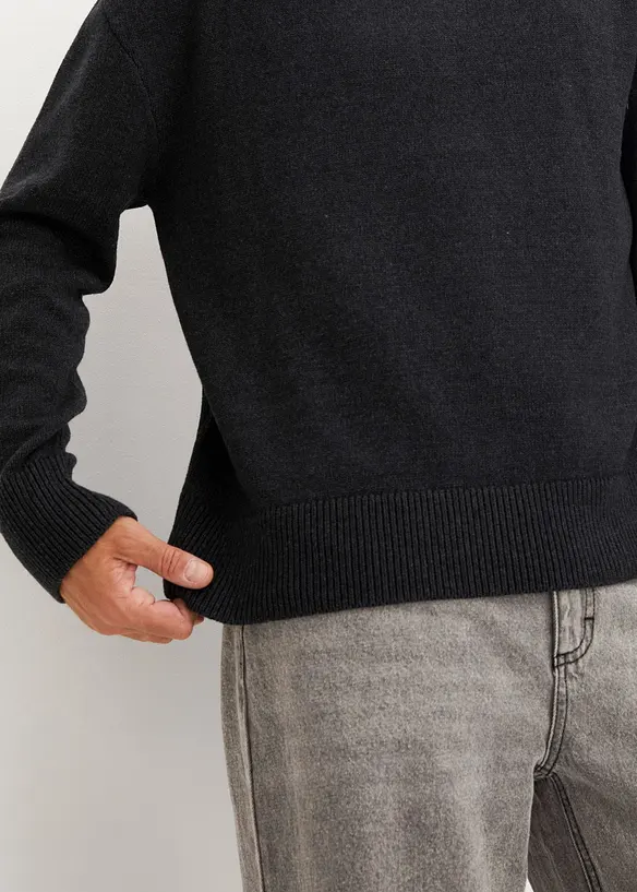 Maglione a collo alto con cotone riciclato, loose fit, bonprix