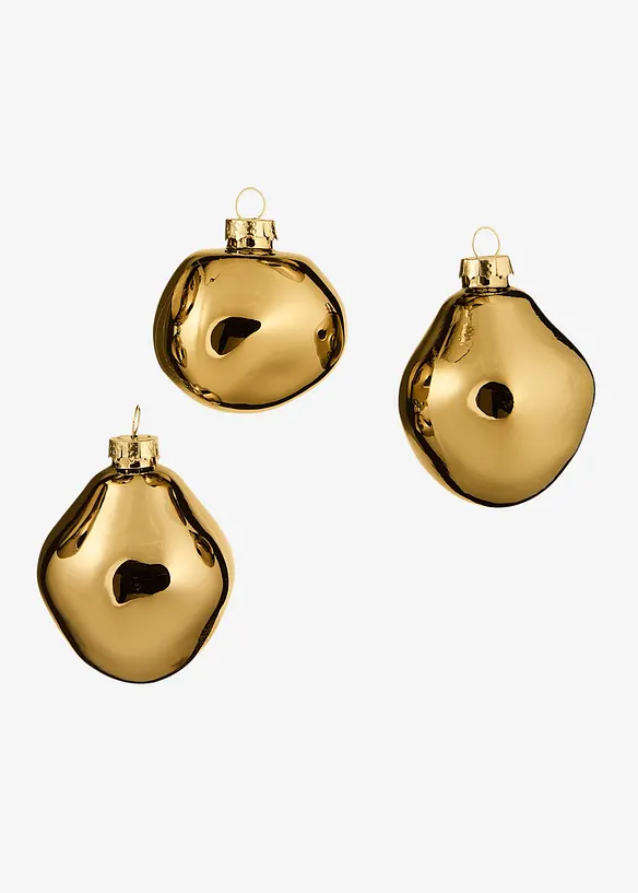 Palline di Natale di forma organica (pacco da 3), bonprix