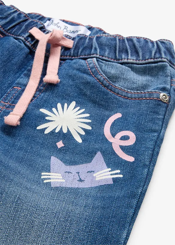 Jeans straight, vita media, bonprix
