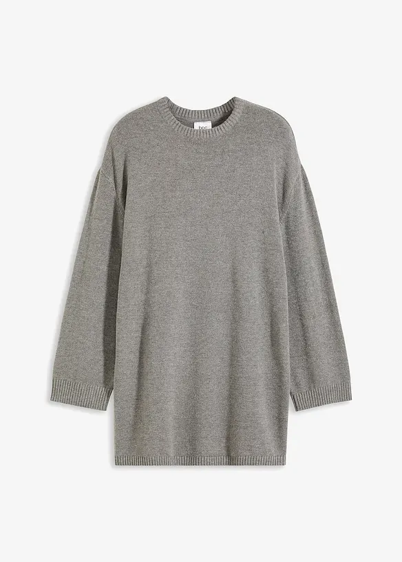 Maglione lungo in filato fine con spacchi laterali in misto viscosa, bonprix