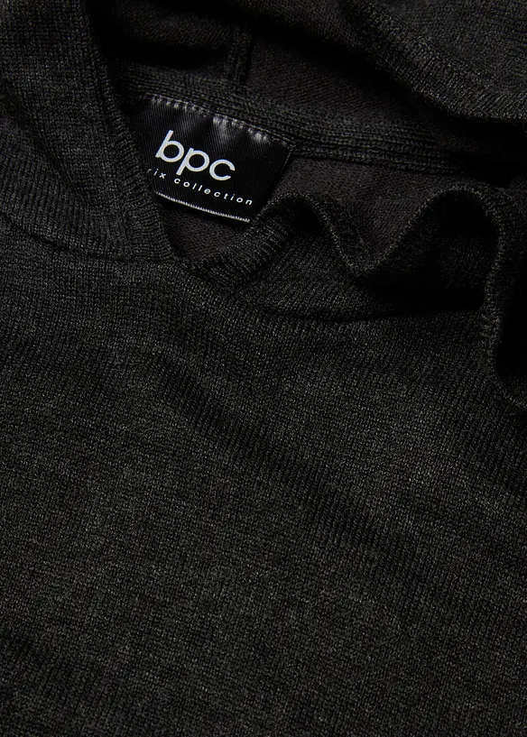 Maglione con cappuccio e tasca a marsupio in misto viscosa, bonprix