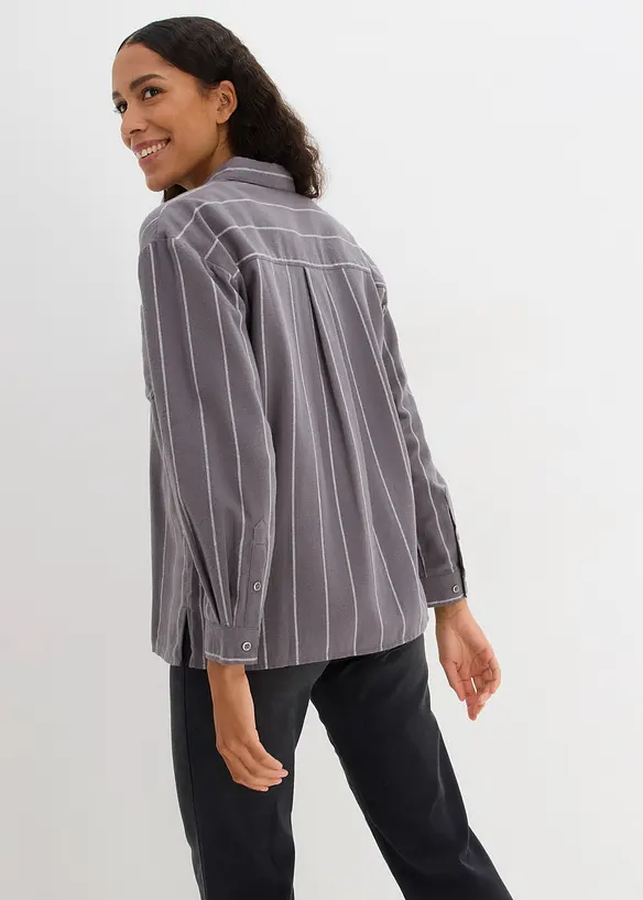 Camicetta oversize in flanella, bonprix