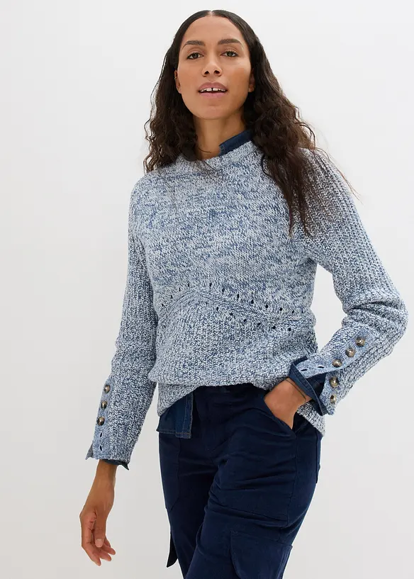 Maglione con bottoni, bonprix