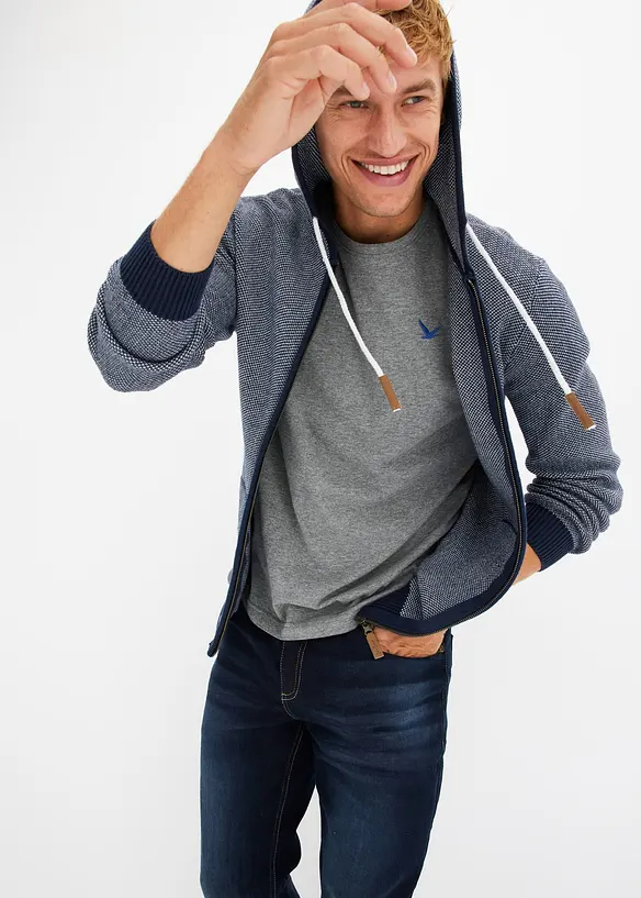 Cardigan con cappuccio in puro cotone, bonprix