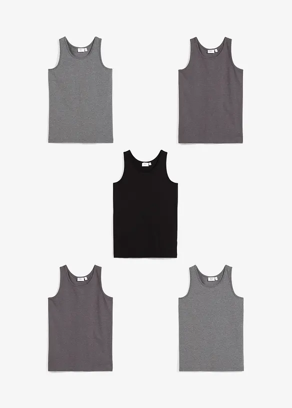 Canottiera con morbido cotone (pacco da 5), bonprix