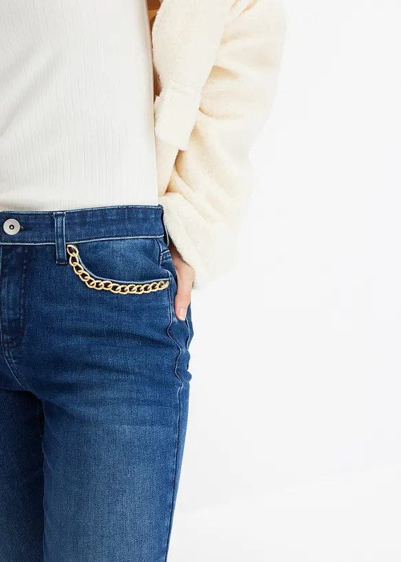 Jeans con catenine decorative, bonprix