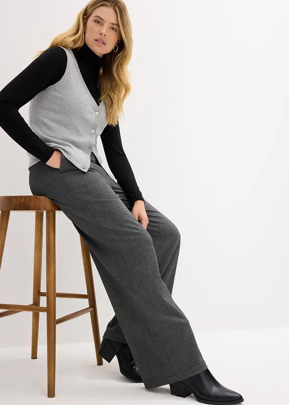 Pantaloni a palazzo con cinta comoda, bonprix