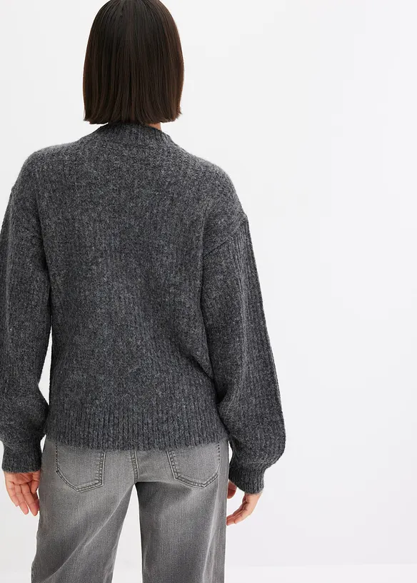 Cardigan in filato grosso di misto lana morbido, bonprix