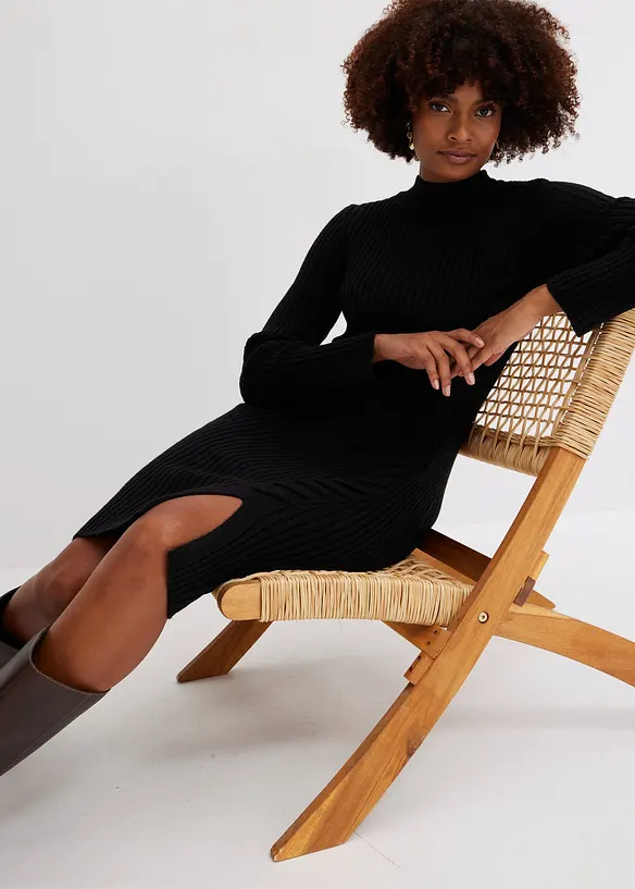 Abito in maglia aderente con stringatura, bonprix