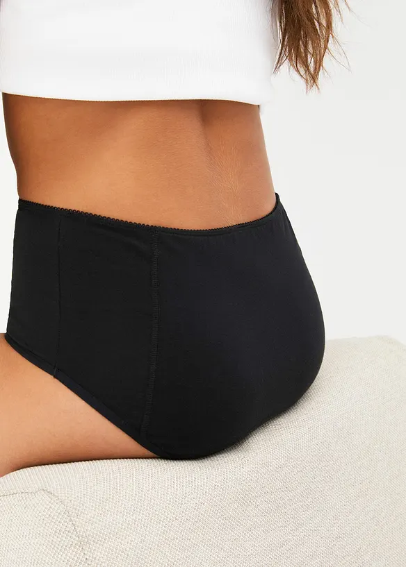 Culotte mestruale ad assorbenza media con cotone biologico (pacco da 2), bonprix