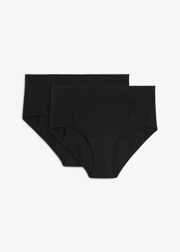 Culotte mestruale ad assorbenza media con cotone biologico (pacco da 2), bonprix