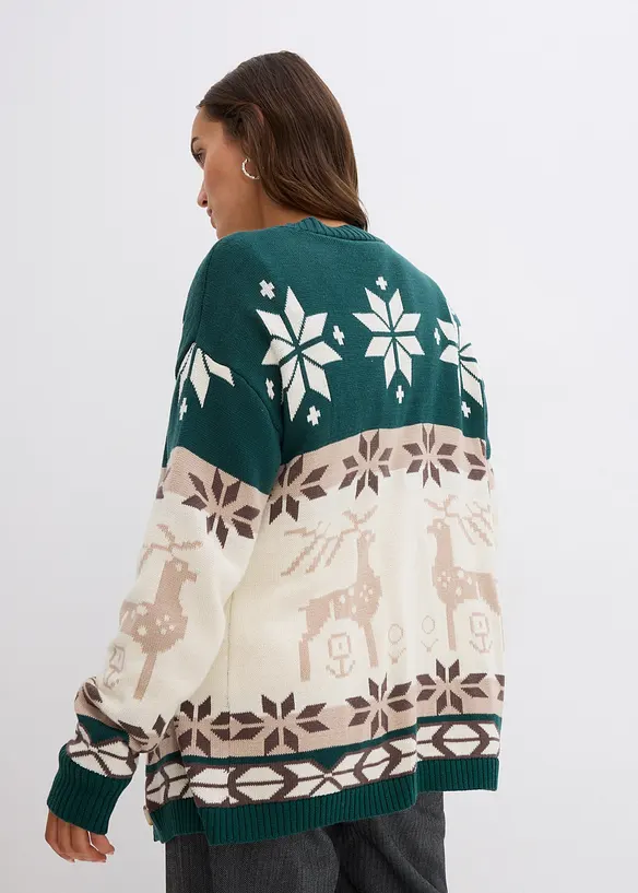 Cardigan in fantasia natalizia, bonprix