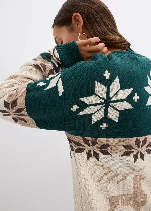 Cardigan in fantasia natalizia, bonprix