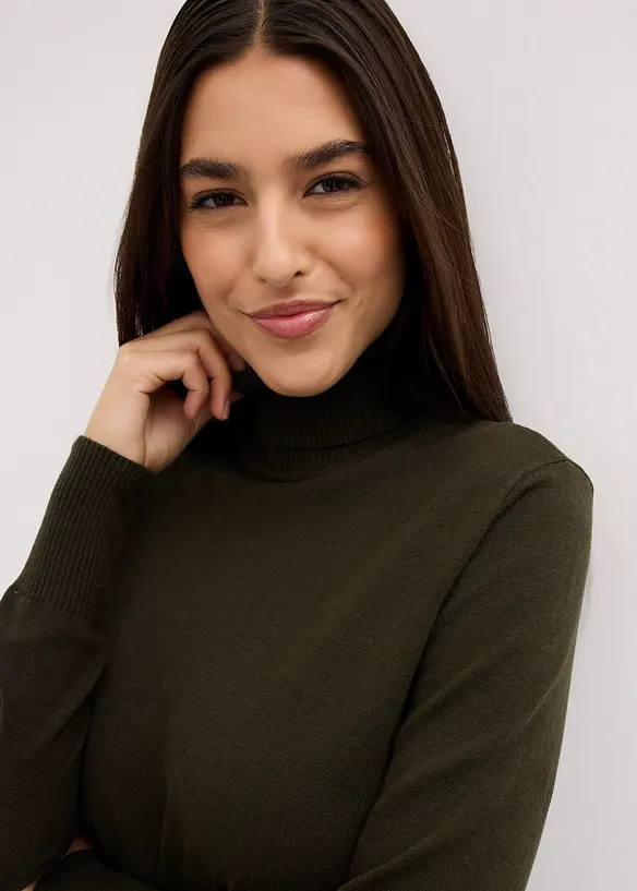 Dolcevita basic in filato fine, bonprix