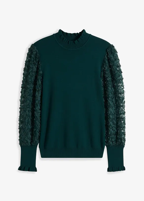 Maglione a collo alto in misto viscosa fluente, bonprix