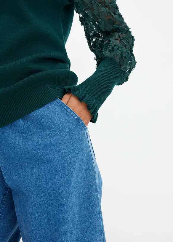 Maglione a collo alto in misto viscosa fluente, bonprix