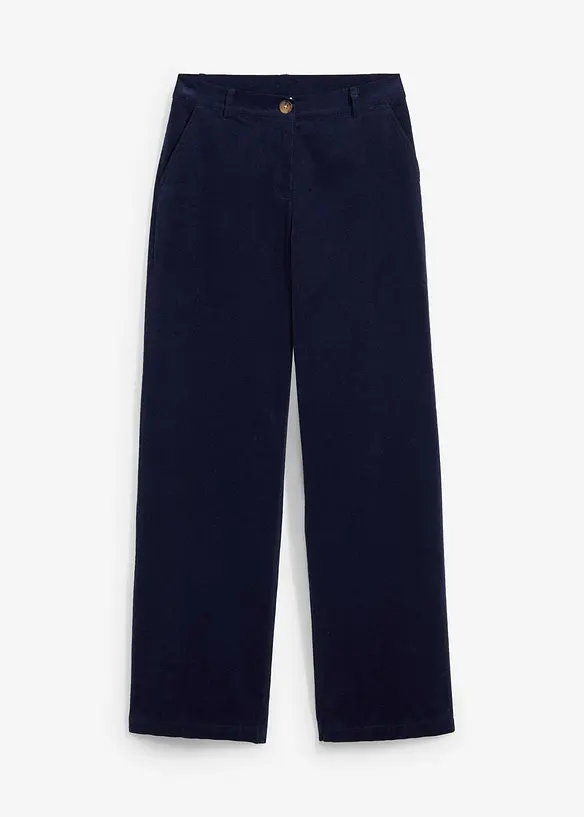 Pantaloni di velluto a coste in cotone biologico elasticizzato, bonprix