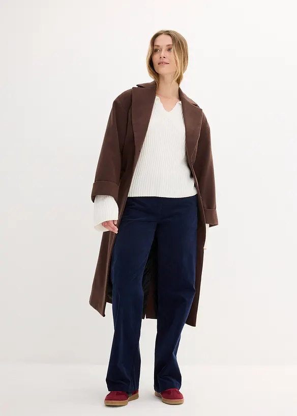 Pantaloni di velluto a coste in cotone biologico elasticizzato, bonprix