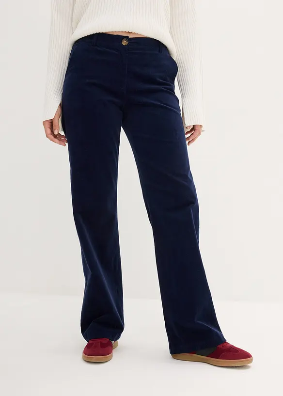 Pantaloni di velluto a coste in cotone biologico elasticizzato, bonprix